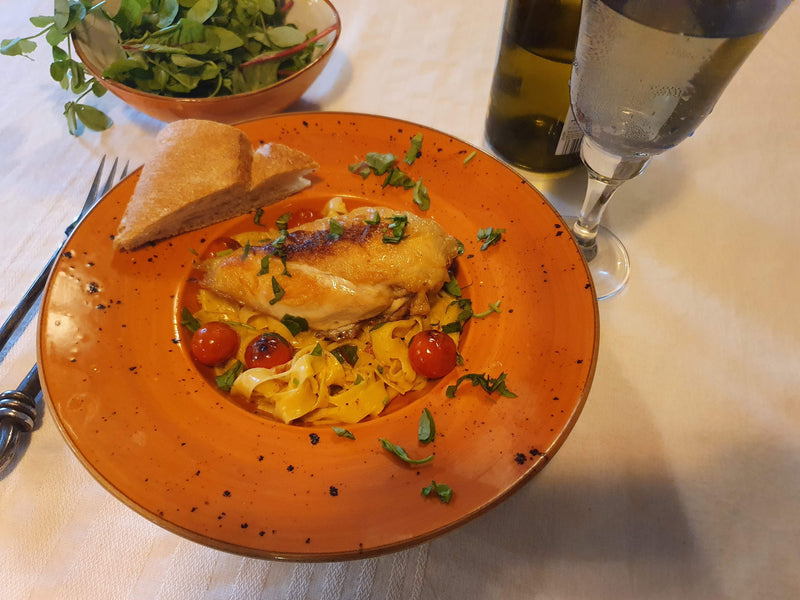 A Bit on the Side Basil Cream Chicken with Pasta