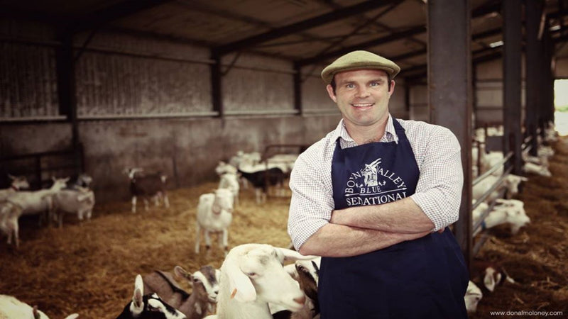 Michael Finegan, pictured here with his goats, runs a mixed farm in the heart of the Boyne Valley. His goats are milked twice daily all year round to provide milk for his beautiful cheese.